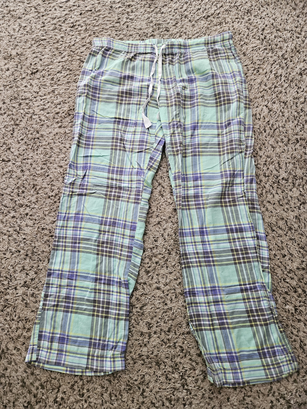 Xhilaration Mint Green Plaid  Lounge Pants with Drawstring
